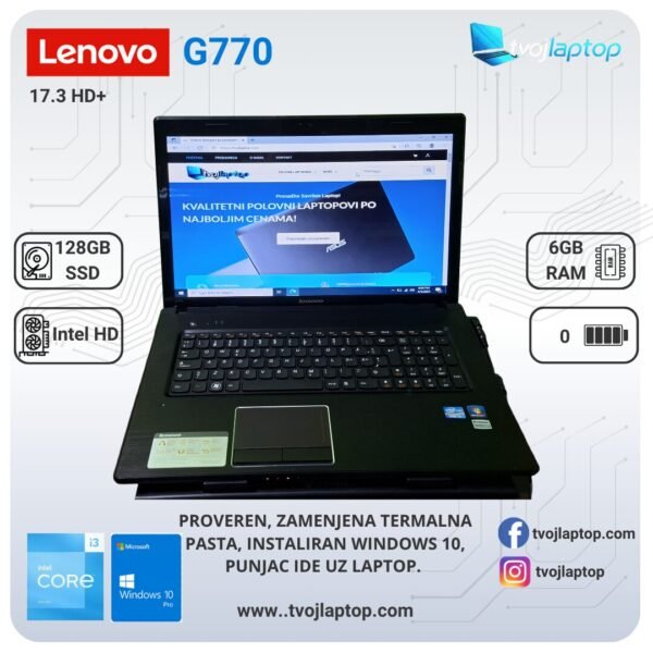 𝗟𝗲𝗻𝗼𝘃𝗼 𝗚𝟳𝟳𝟬, Intel i3, 6GB DDR3, 120 SSD, Intel HD