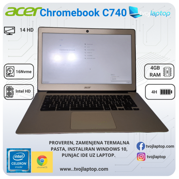 𝗔𝗰𝗲𝗿 𝗰𝗵𝗿𝗼𝗺𝗲𝗯𝗼𝗼𝗸 𝗖𝟮𝟳𝟬, Intel® Celeron® 3205U , 4GB DDR3, 16 Nvme, Intel HD