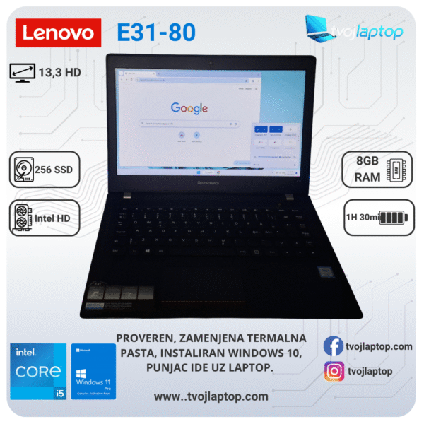 𝗟𝗲𝗻𝗼𝘃𝗼 𝗘𝟯𝟭-𝟴𝟬,I5 6Gen, 8GB DDR3, 256 SSD, Intel HD