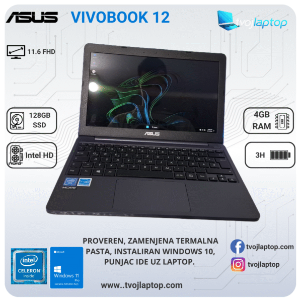 Laptop | Intel Celeron N4000 | 4GB RAM | 11.6" HD | Windows 10 Pro