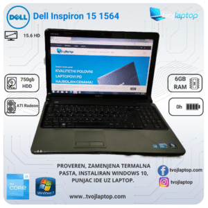 Dell Inspiron 15 1564, Core i3 laptop, Dell laptop, polovan laptop, laptop sa Windows 7, laptop za školu, laptop za kancelariju, HDD laptop, povoljan laptop, 15.6 inča laptop