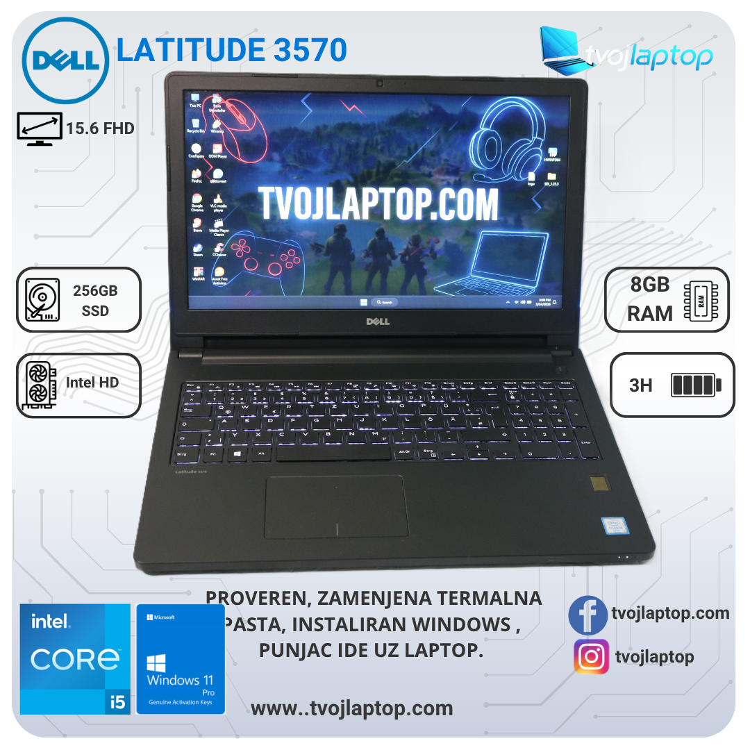 Dell Latitude 3570 | i5-6200U | 8GB RAM | 256GB SSD | 15.6