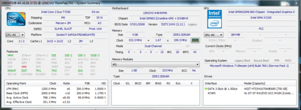 Lenovo ThinkPad T61 laptop