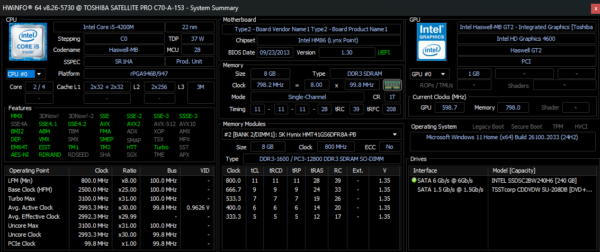 Toshiba 17.3” | i5-4200U | 8GB RAM | 240GB SSD | Radeon R7 M260 | 1600x900 | Windows 11