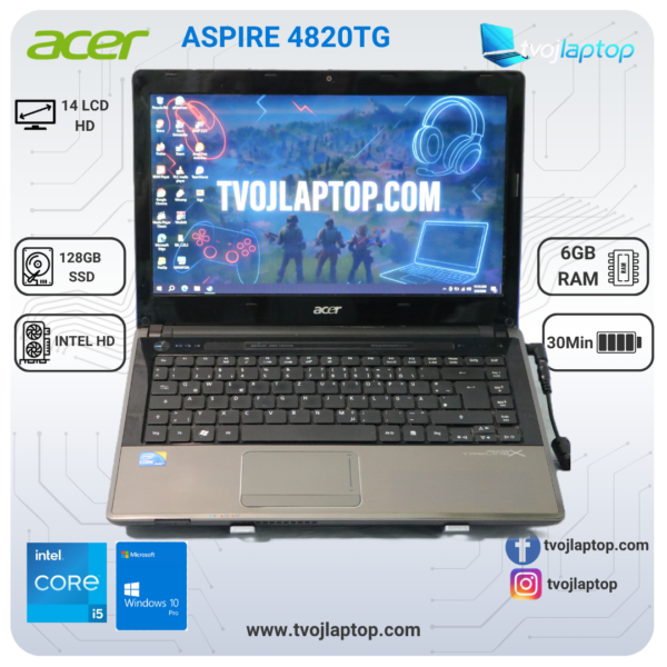 Acer Aspire 4820TG i5-460M / 6GB RAM / 128GB SSD / Radeon HD 5650 / 14" – Multimedijalni laptop Acer Aspire 4820TG i5-460M / 6GB RAM / 128GB SSD / Radeon HD 5650 / 14" – Multimedijalni laptop