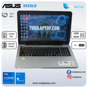 Asus X555LX555L – Intel Core i7 | 4GB RAM | 120GB SSD | NVIDIA GeForce 820M | 15.6" ekran | Polovan laptop