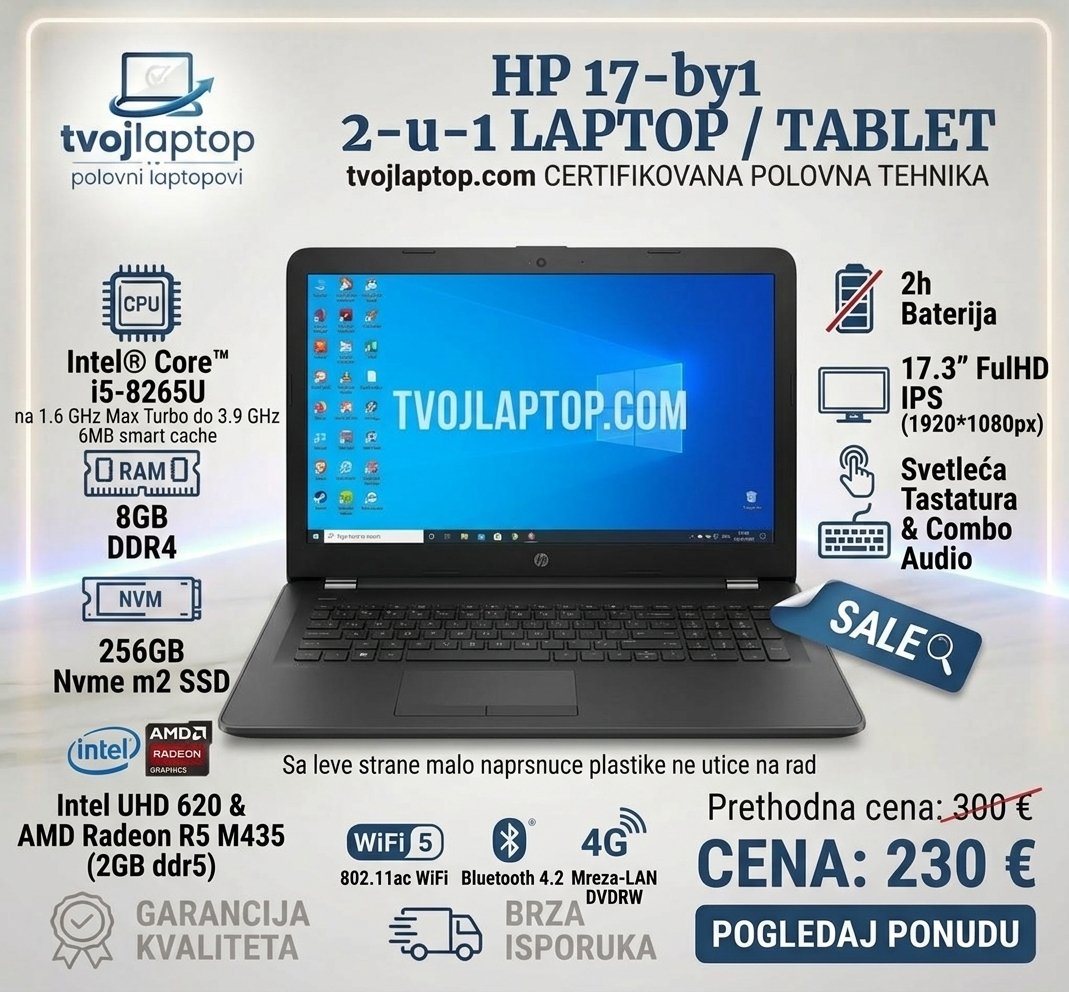 HP 17 BY1 polovan laptop